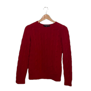 RALPH LAUREN CABLE KNIT CASHMERE SWEATER. Made in Italy. Black label. Size Xs